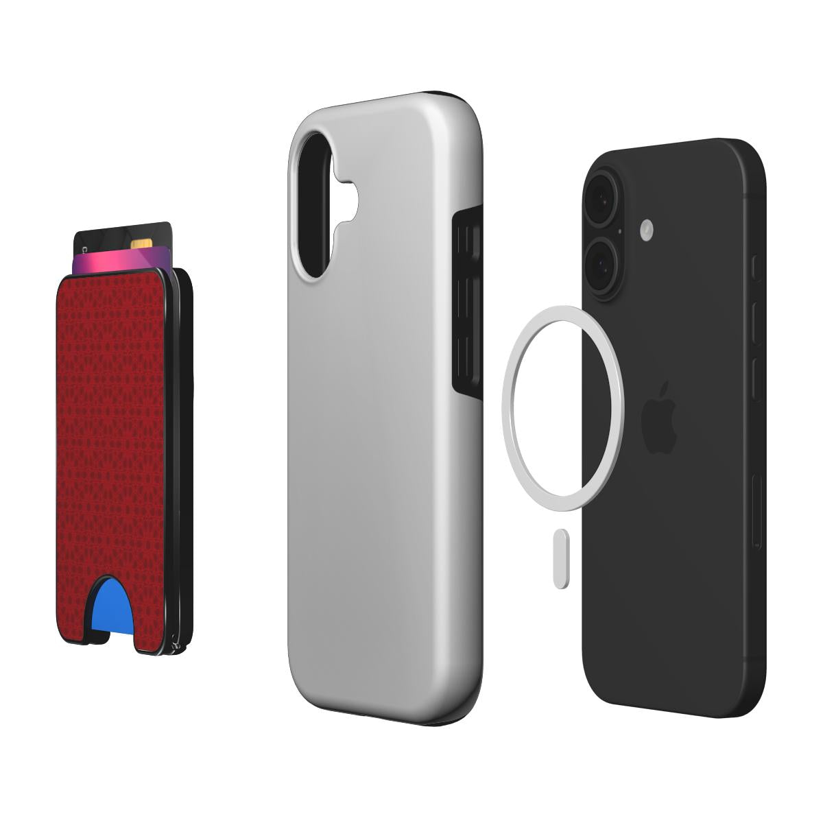 Zellige Iconic Deep Red — Magnetic Wallet